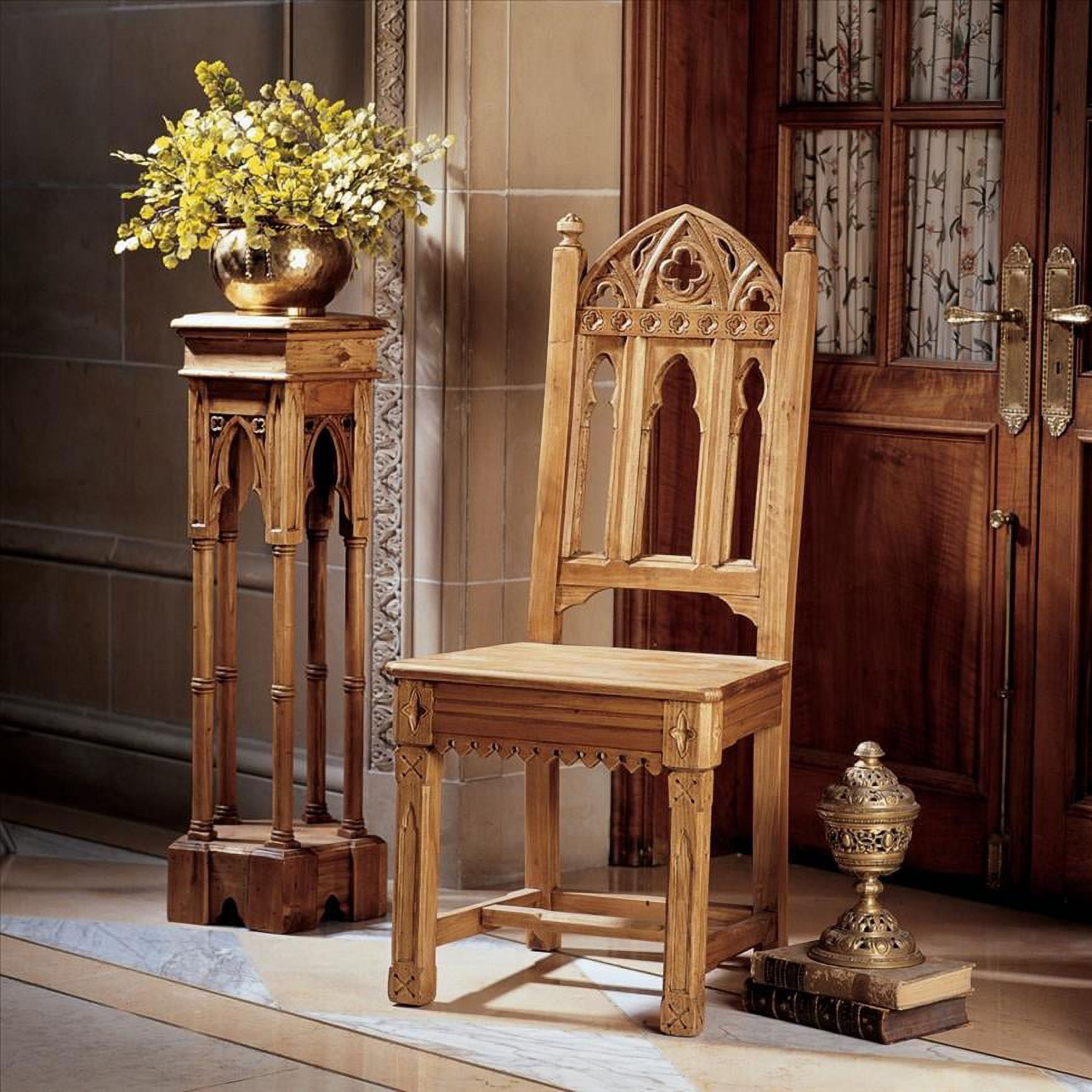Sudbury High-Back Gothic Side Chair in Hand-Finished Pine
