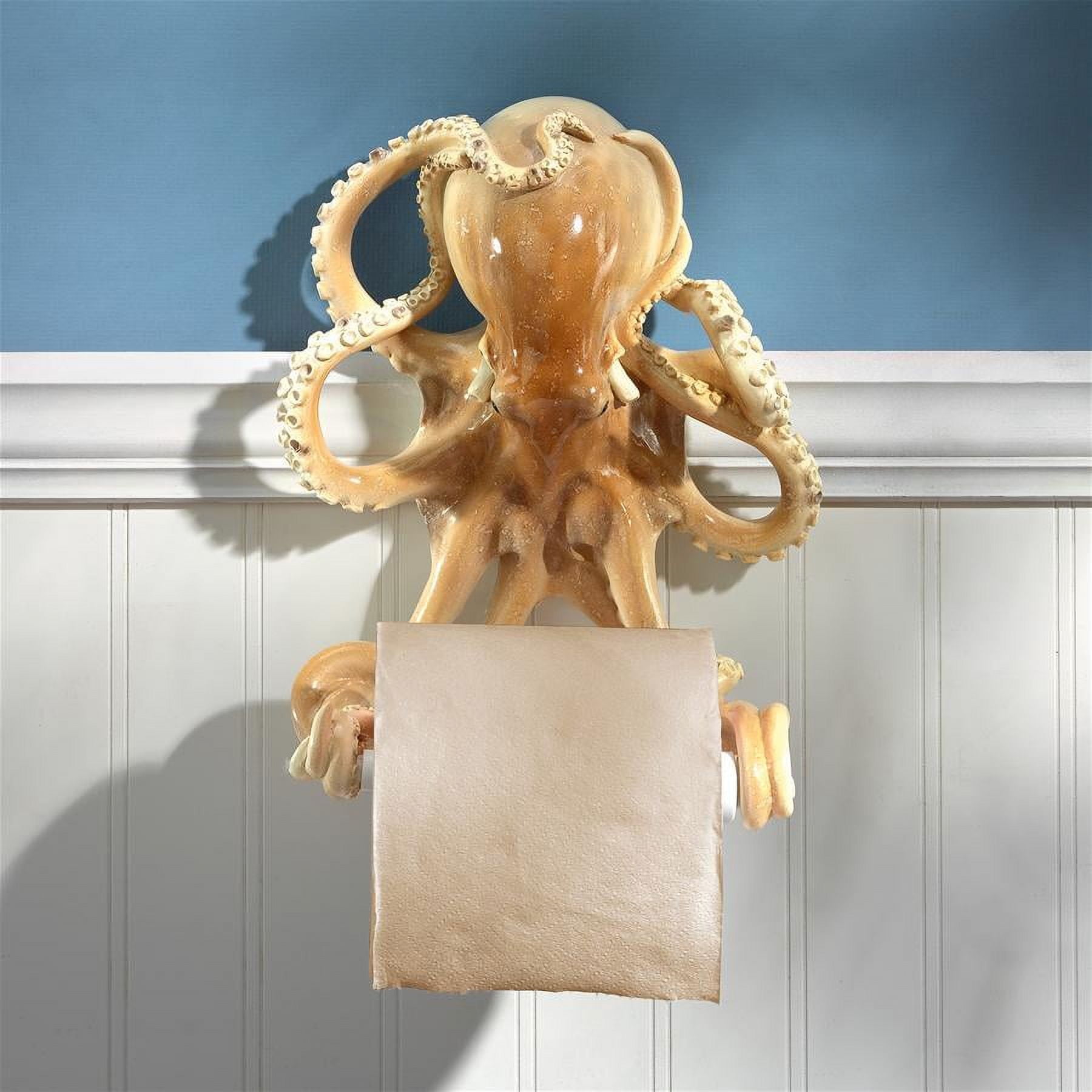 Hand-Painted Resin Octopus Tentacles Toilet Paper Holder