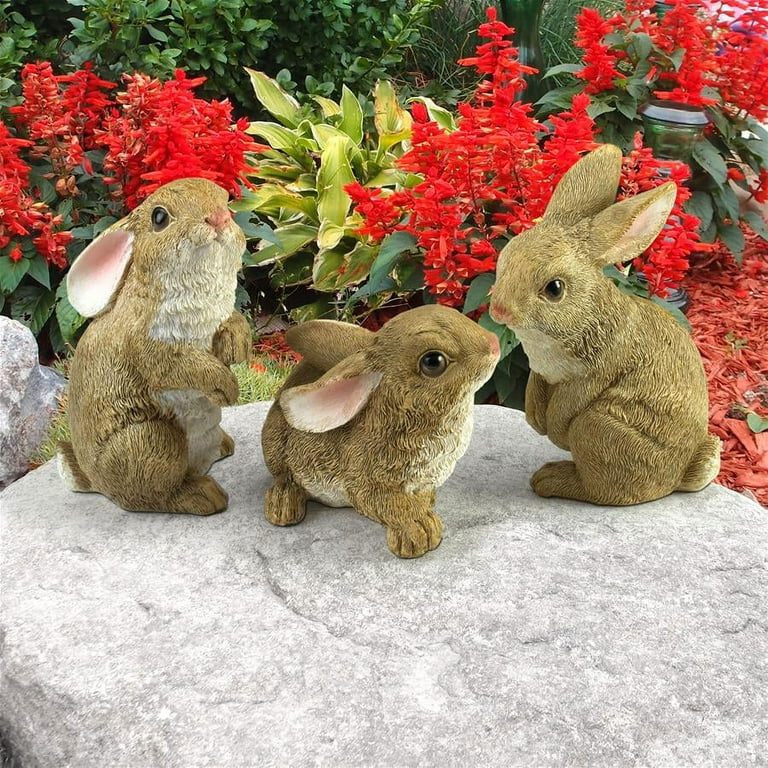 Design Toscano The Bunny Den Rabbits Garden Animal Statues, 5 Inch