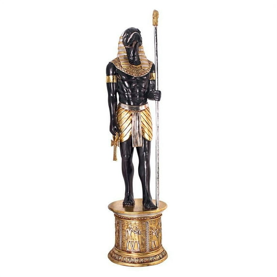 Design Toscano The Egyptian Grand Ruler Collection: Life-Size Horus Statue atop a Temple Column Mount
