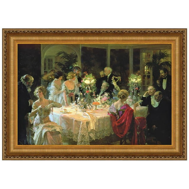 Design Toscano The End of Dinner by Jules Alexander Grun Framed Painting Print