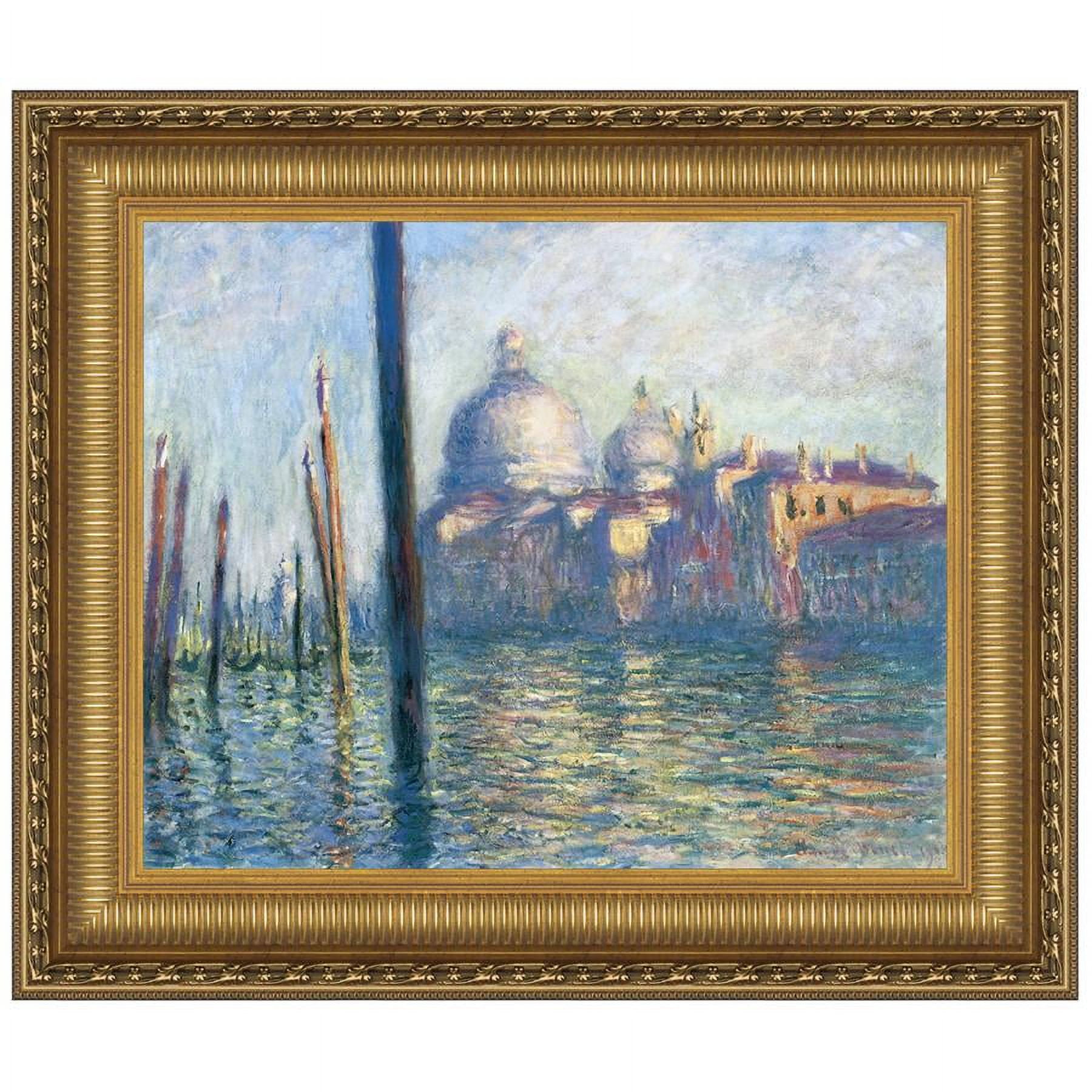 Medium Gold Framed Canvas Painting of The Grand Canal, Venice