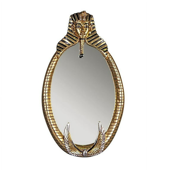 Design Toscano The Spirit of Tutankhamen: Egyptian Oval Mirror Wall Sculpture