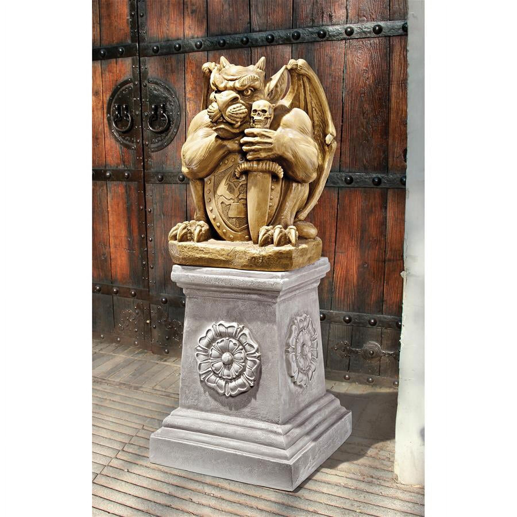 Placca Da Parete Gargoyle Gnash Di Design Toscano - Grottesco In Resina 25x18 Cm