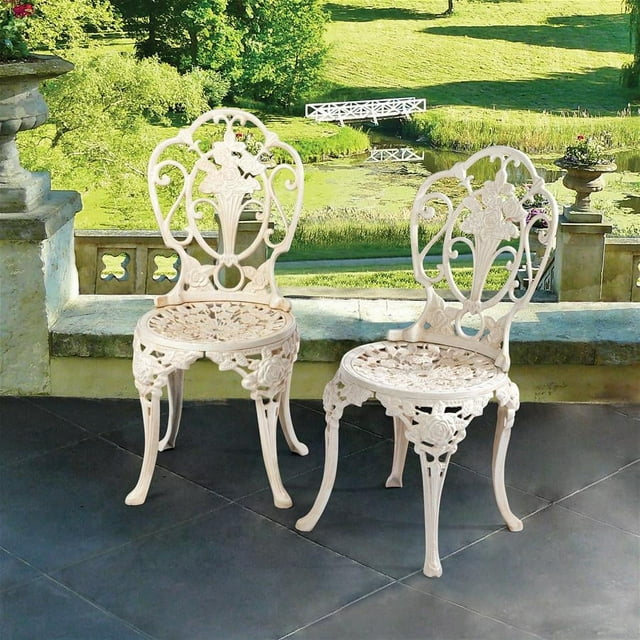 Design Toscano Villa Ravello Rose Garden Cast Iron Bistro Chair: Set of Two
