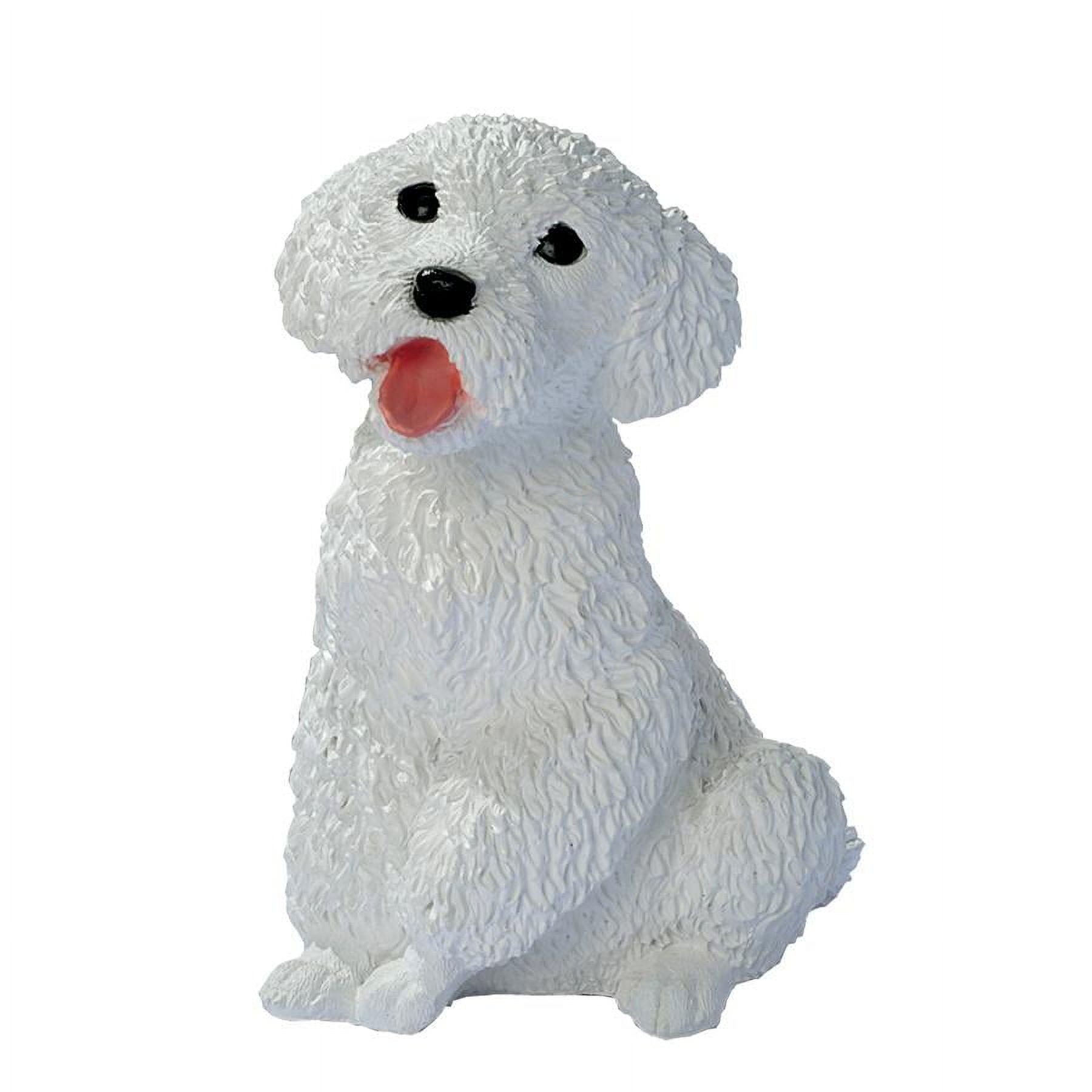 White Resin Poodle Puppy Dog Figurine Statue
