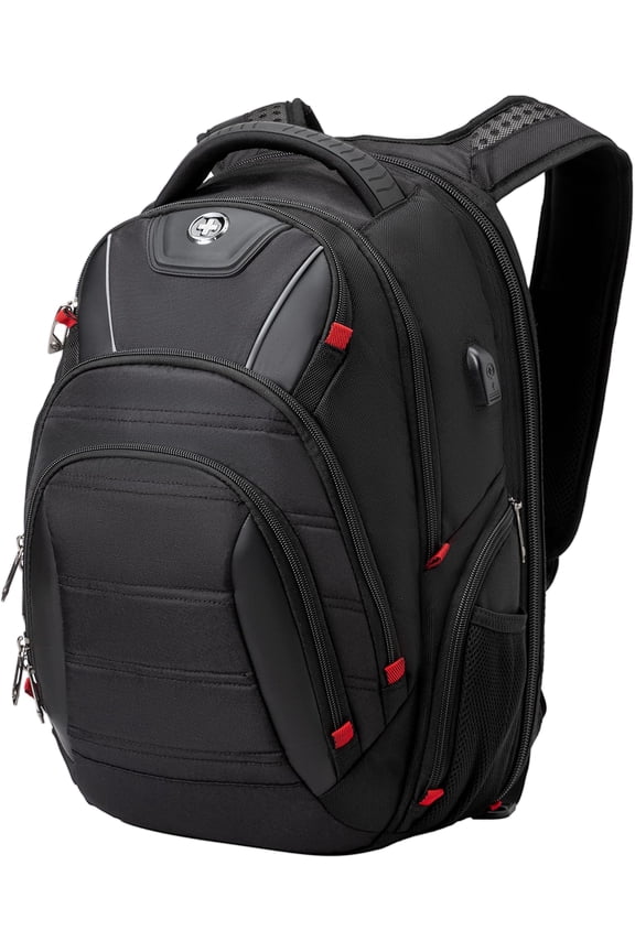 Design Travel Backpack for men, TSA Friendly USB  RFID Protection Business Backpack Fits 15.6" Laptops Black | J14-BR