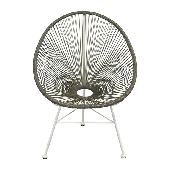 Design Tree Home Handmade Acapulco White Legs Woven Indoor/ Outdoor Lounge Chair (India) Grey