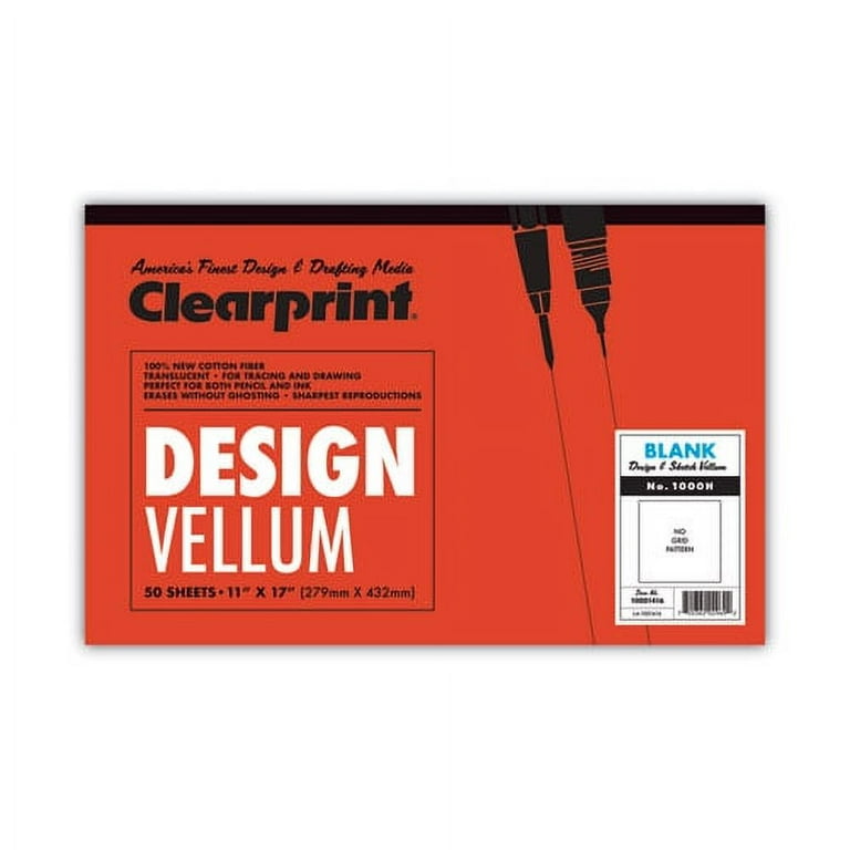 Design Vellum Paper, 16 lb Bristol Weight, 11 x 17, Translucent White, 50/Pad Design Vellum Paper, 16 lb Bristol Weight, 11 x 17, Translucent White, 50/Pad