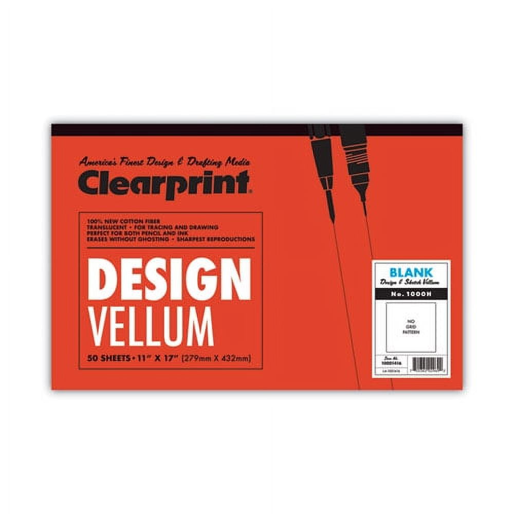 Design Vellum Paper, 16 lb Bristol Weight, 11 x 17, Translucent White, 50/Pad Design Vellum Paper, 16 lb Bristol Weight, 11 x 17, Translucent White, 50/Pad