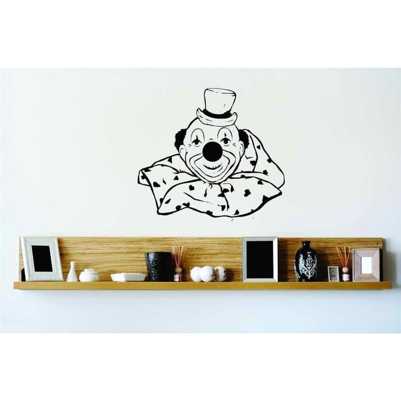 Design With Vinyl Artwork Clown Face Circus Party Silly Goofy Red Nose Wall Decal for Children - Silliness, Hilarity, Playfulness Themed Décor - Size: 38 In x 38 In