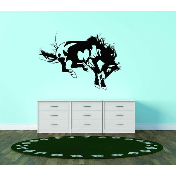 Design With Vinyl Artwork Horses Horse Stallion Equestrian Galloping Wall Decal for Family - Hooves Animal Kingdom Horseshoe Themed Decal - Size: 16 In x 18 In