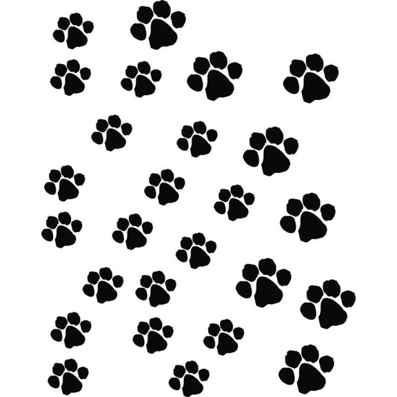 Design With Vinyl Artwork Pattern Prints of Cat Fox Bear Kitter Wolf Paws Wall Decal for Children - Separate Design On Sheet Themed Decal - Size: 30 In x 30 In