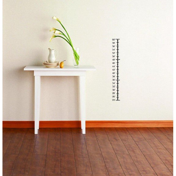 Design With Vinyl Artwork Simple Growth Chart Wall Decal for Children - Put On Wall Door to Mark Inches for Children Themed Décor - Size: 9 In x 24 In