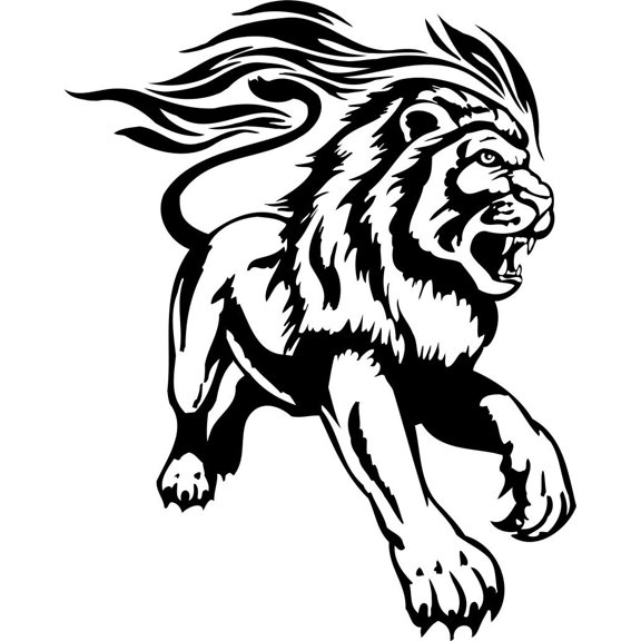 Design With Vinyl Artwork animal Spirit Animal Lyon Tiger Wisdom Wall Decal for Family - Power Royalty Protection Pride Authority Majesty Themed Décor - Size: 30 In x 30 In