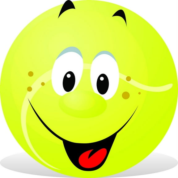 Design With Vinyl Artwork cartoon Round Happy Face Cartoon Character Wall Decal for Children - Bright-Yellow Circle Wide Smile Themed Décor - Size: 12 In x 12 In