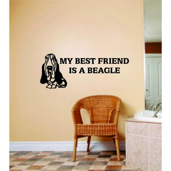 Design With Vinyl My Best Friend Is A Beagle # Artwork dog Dog Doggie Puppy Hunting Dog Trained Service Wall Decal for Family - Bird Dogs Marsh Swamp Screne Themed Décor - Size: 6 In x 16 In