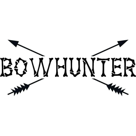Design With Vinyl Bow & Arrow Artwork Elastic Launching Device Arrowhead Prey Wall Decal for Family - Hunting Hunter Hobby Sports Wildernss Mountain Themed Décor - Size: 12 In x 30 In