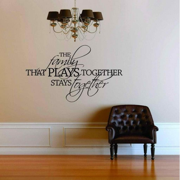 Design With Vinyl The Family That Plays Together Stays Together Artwork Prays Together Christain Church Religious God Wall Decal for Children - Themed Décor - Size: 15 In x 30 In