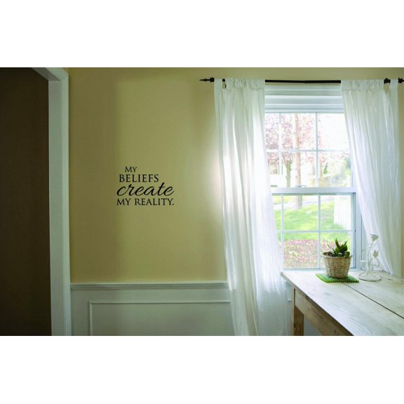 Design With Vinyl Home Wall Decals My Beliefs Create My Reality Motivational Wall Decal for Boys Girls Bedroom - DIY and Removable - Size: 10 In x 20 In
