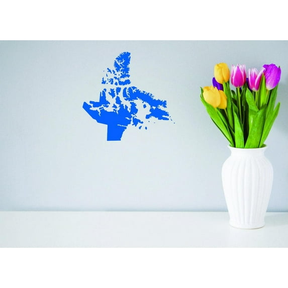 Design With Vinyl Home Wall Decals Nunavut Canada Canadian Providence Map Motivational Wall Decal for Boys Girls Bedroom - DIY and Removable - Size: 19 In x 30 In
