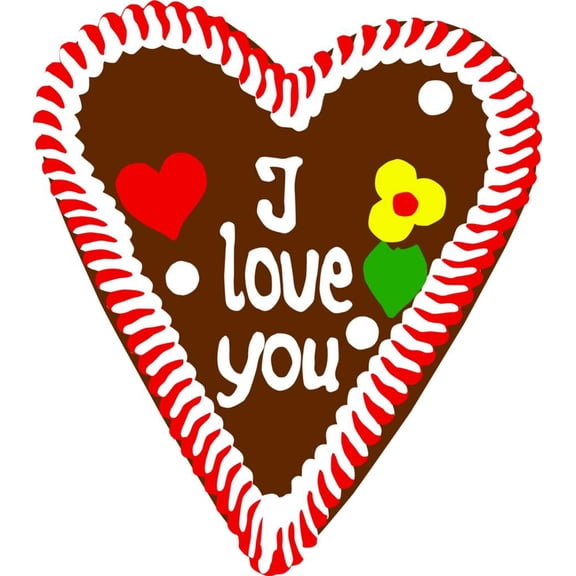 Design With Vinyl I Love Artwork love Heart Shaped Cookie Cute Tasty True Love Wall Decal for Family - Fondness and Devotion Partner Marriage Themed - Size: 14 In x 14 In