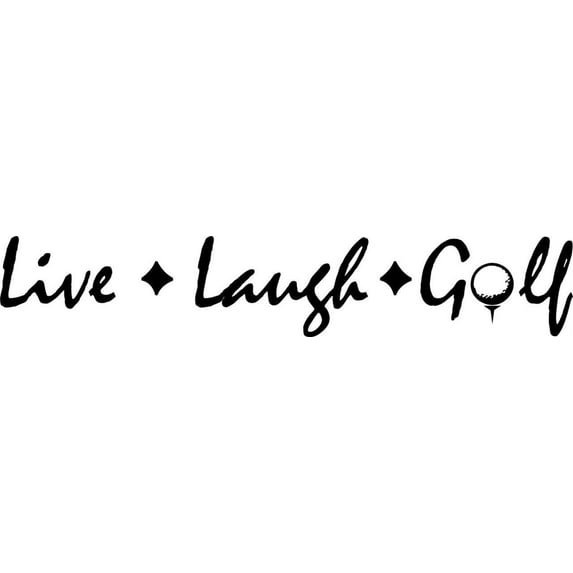 Design With Vinyl Live Laugh Golf Artwork Grass Greens Fairway Par 5 Clubs Back 9 Wall Decal for Family - Tie Off Hole In One Themed Decal - Size: 6 In x 16 In