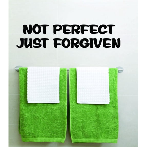 Design With Vinyl Not Perfect Just Forgiven Artwork religious Christ God Inspirational Bible Jesus Wall Decal for Family - Love of the Gospel Themed Decal - Size: 15 In x 24 In