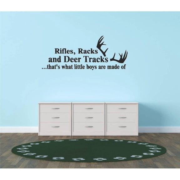 Design With Vinyldeer Tracks Artwork That'S What Little Boys Are Made Of Wall Decal For Family - Deer Elk Medow Feeding Themed Decal - Size: 8 In X 15 In