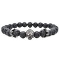 thumbnail image 1 of Design Volcanic Rock Beaded Crown Zircon Bracelet, 1 of 2