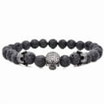 thumbnail image 1 of Design Volcanic Rock Beaded Crown Zircon Bracelet, 1 of 2