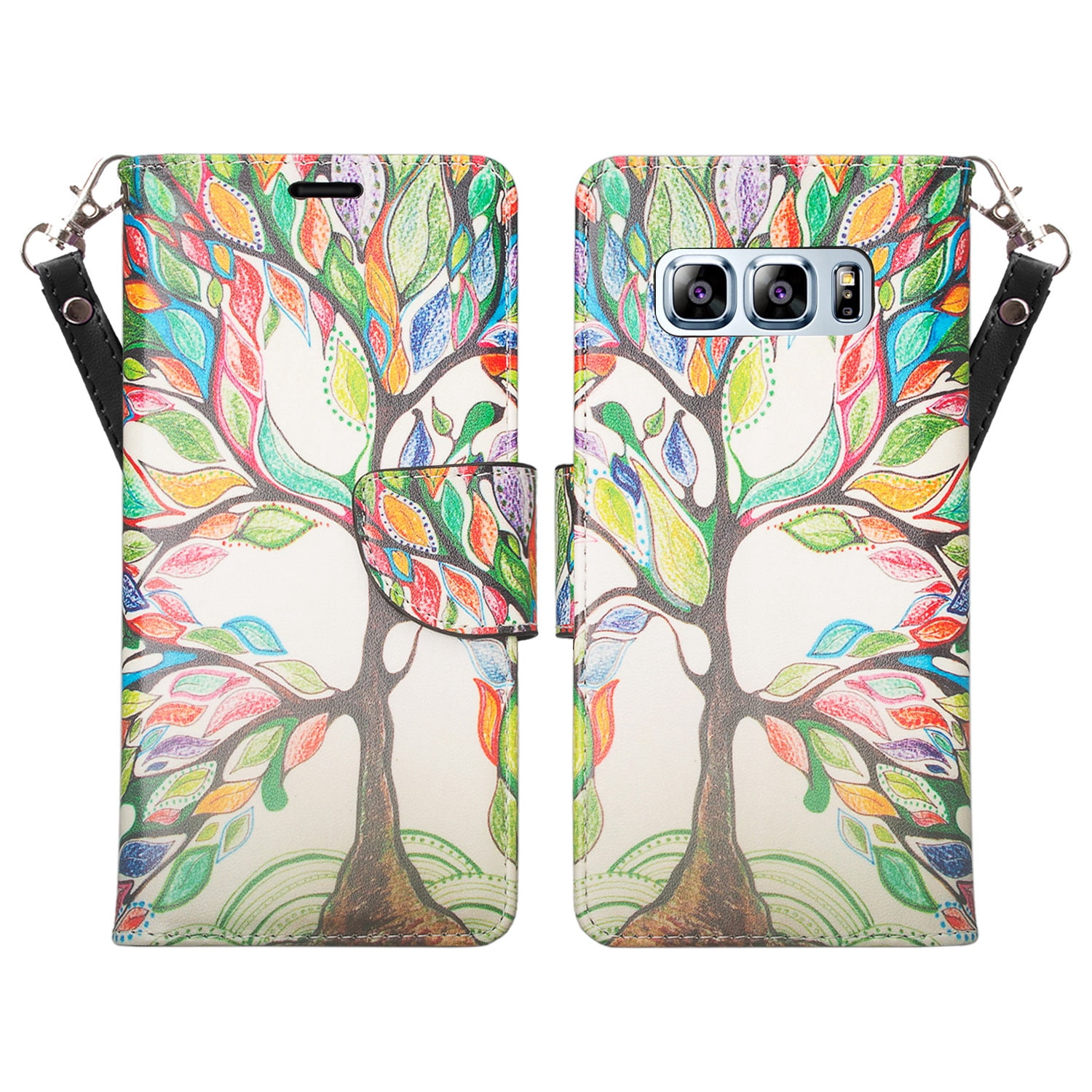 Design Wallet Stand Case for Samsung Galaxy Note 8 Exact Fit with Handstrap