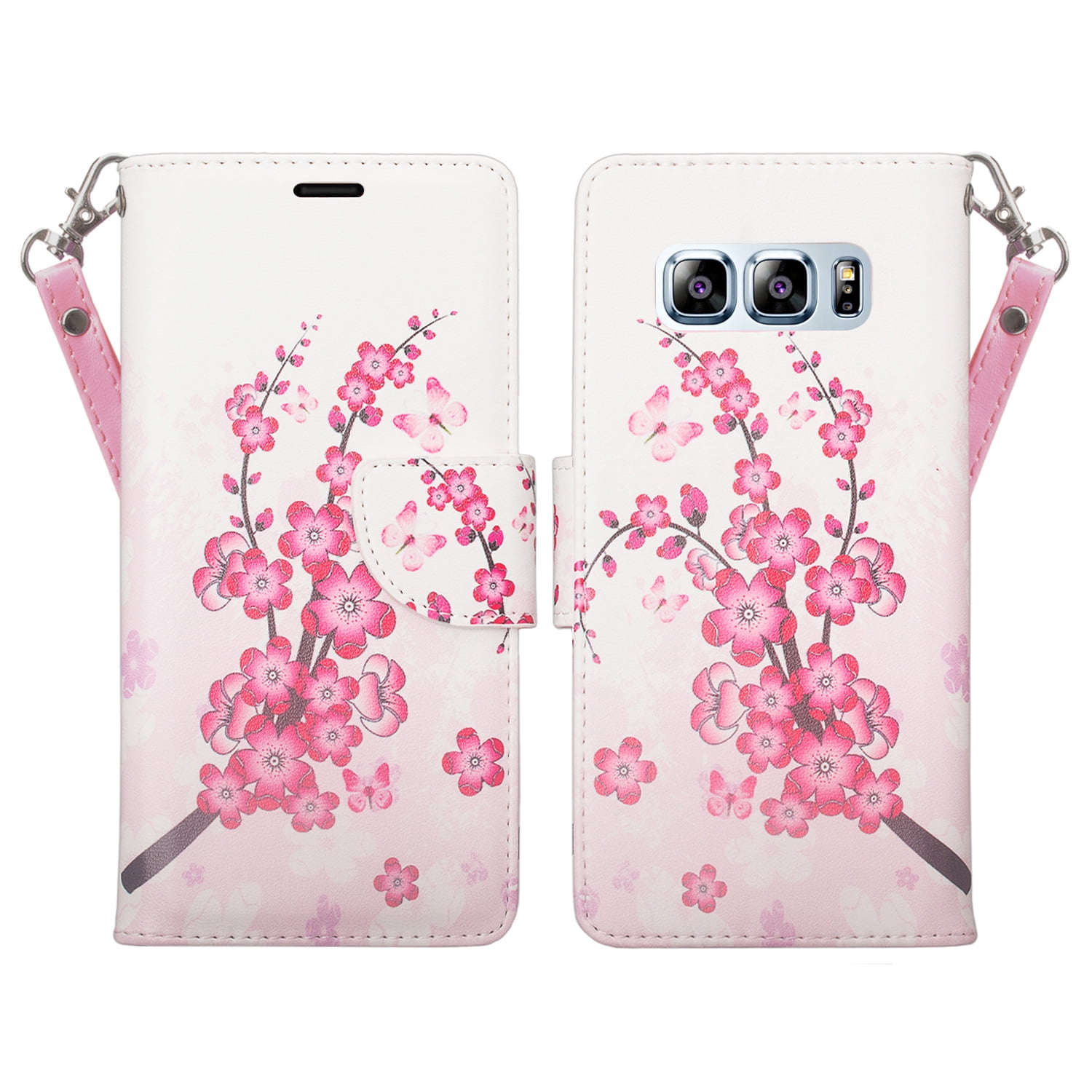 Design Wallet Stand Case for Samsung Galaxy Note 8 Exact Fit with Handstrap