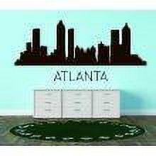 Design With Vinyl Artwork Atlanta City Landmark In USA State Home Born Wall Decal for Family - Themed Decal - Size: 7 In x 15 In