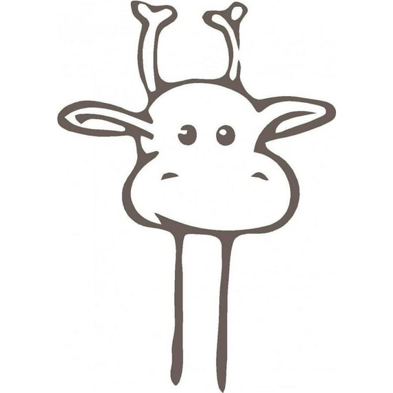 Design With Vinyl Artwork Cute Adorable Hand Drawn Giraffe Head Wall Decal for Children - Giraffe's Zoo Animal Themed Décor - Size: 30 In x 30 In