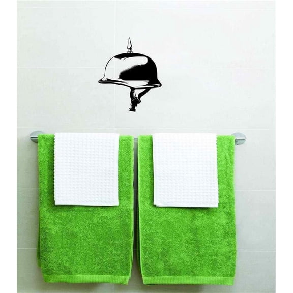 Design With Vinyl Artwork Helmet With Spike On Top Military Protection Wall Decal for Children - Headgear Themed Décor - Size: 38 In x 38 In