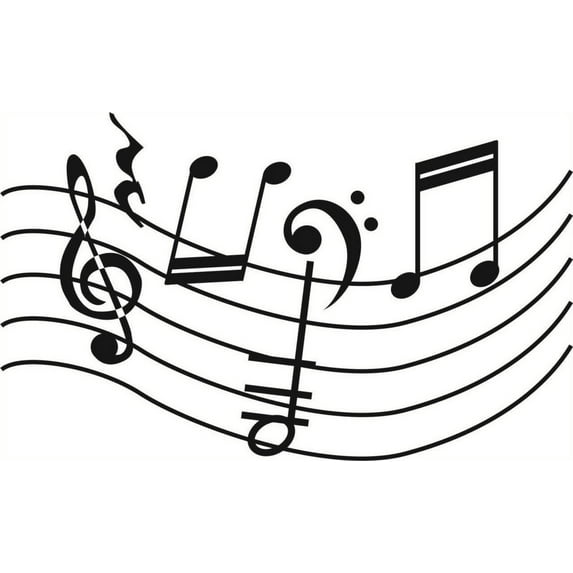 Design With Vinyl Artwork Music Notes Musicical Musician Singing Songs Wall Decal for Children - Themed - Size: 14 In x 36 In