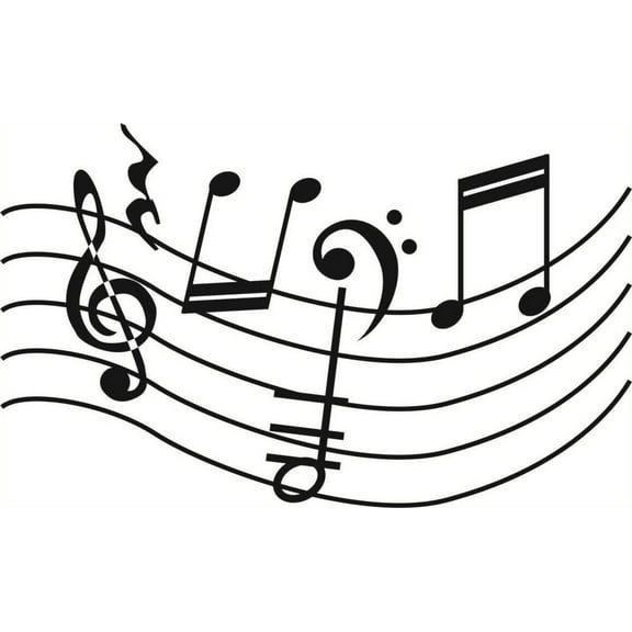 Design With Vinyl Artwork Music Notes Musicical Musician Singing Songs Wall Decal for Children - Themed - Size: 14 In x 36 In