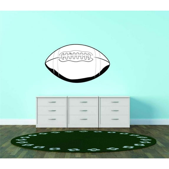 Design With Vinyl Artwork White Football Men Ball Sports Wall Decal for Boys - Love Of The Game Sport Themed Décor - Size: 16 In x 18 In
