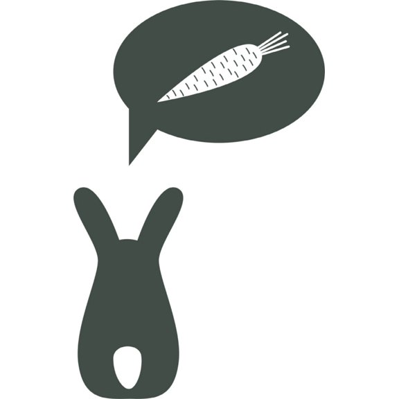Design With Vinyl Artwork rabbit Rabbit Thinking About Carrot Dinner Food Lunch Wall Decal for Children - Snack Dreaming Easter Bunny Cotton Tail Themed Decal - Size: 5 In x 11 In