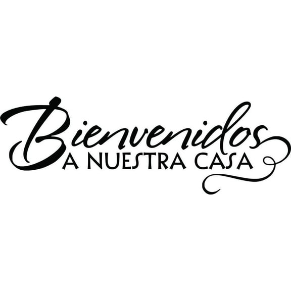 Design With Vinyl Bienvenidos Artwork Welcome Spanish Saying Wall Decal for Family - Themed Décor - Size: 11 In x 32 In