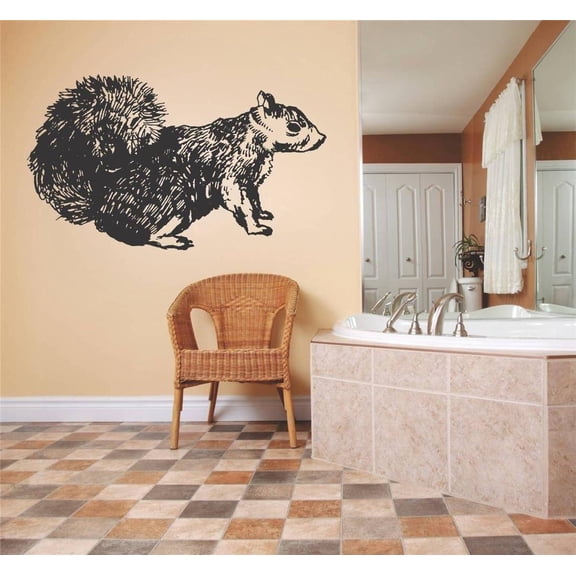 Design With Vinyl Home Wall Decals Squirrel Rodent Animal Motivational Wall Decal for Boys Girls Bedroom - DIY and Removable - Size: 14 In x 20 In