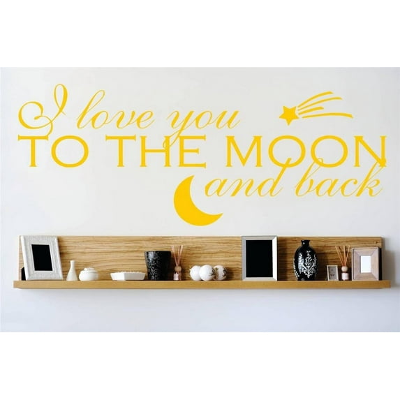 Design With Vinyl I Love You To The Moon And Back Quote Wall Sticker, 6' x 20', for Home Decor