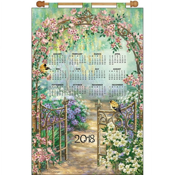 Design Works 2018 Calendar Felt Applique Kit-Garden Gate