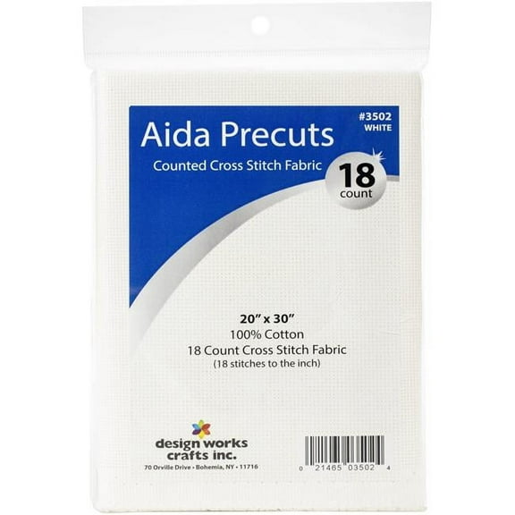 Design Works Aida Cloth 18ct 20x30 White