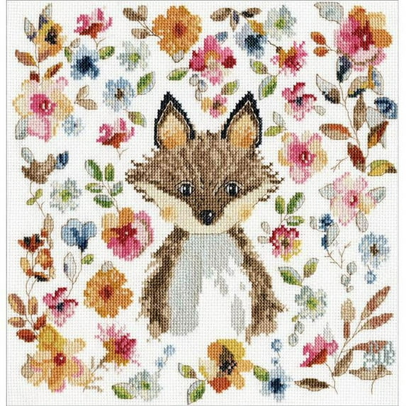 Design Works Counted Cross Stitch Kit 10"X10"-Fox (14 Count)