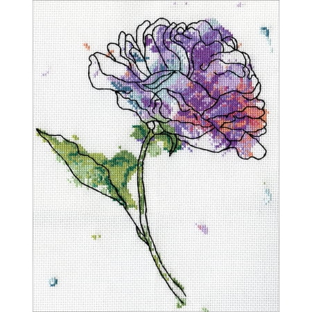Design Works Counted Cross Stitch Kit 5"X7"-Lilac Floral (14 Count)