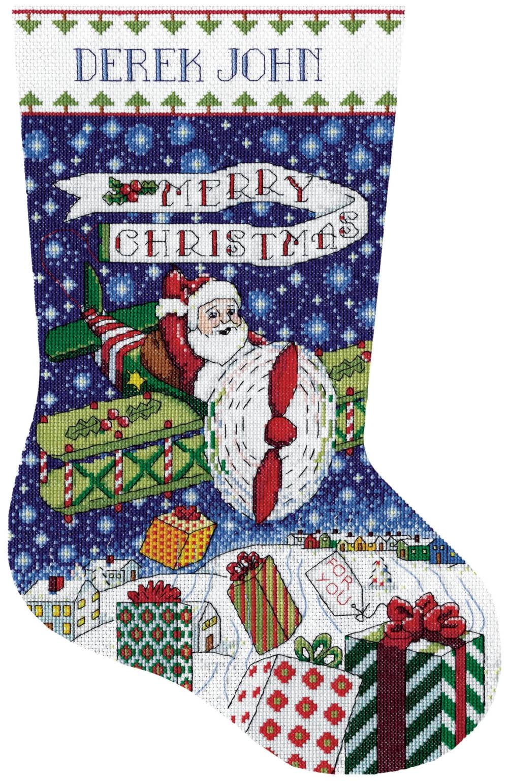 Cross Stitch Kit ~ Design Works Christmas Angel w/Animals Stocking