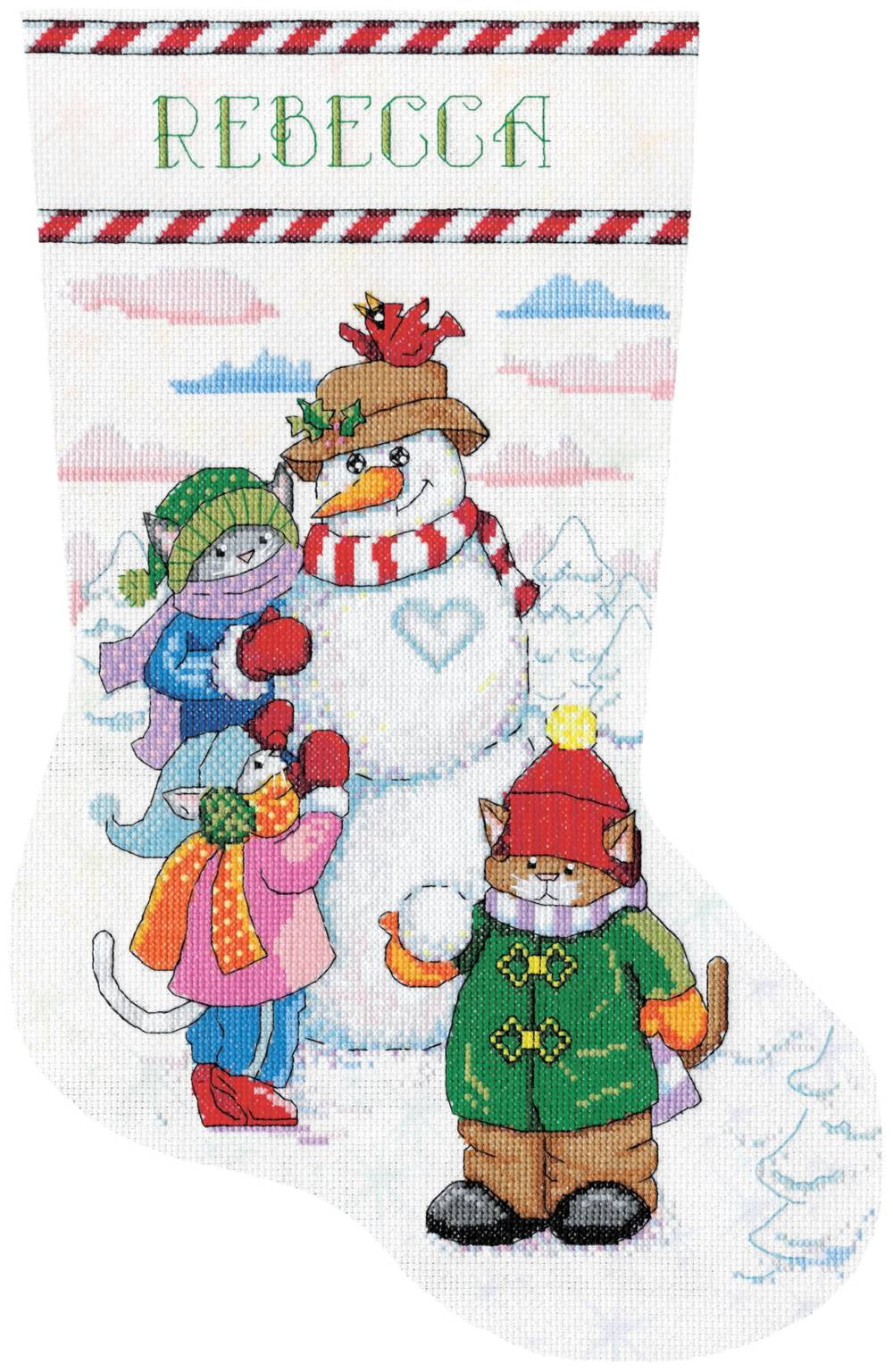 Penguin Party Stocking Counted Cross Stitch Kit 17 Long 14 Count