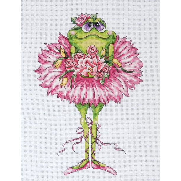 Design Works Crafts Tobin Frog Bouquet Counted Cross Stitch Kit-7